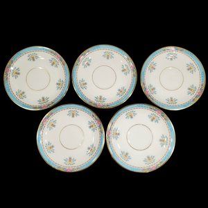 NEW Set of 5 Lenox Blue Tree Dinner Plates 5½" Tea Cup Saucers Dishes